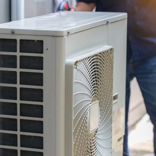 AC system being installed by technician from AC repair Summerwood